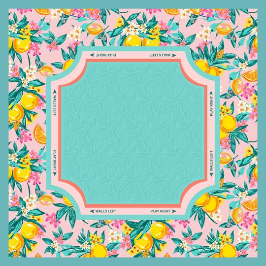 Mahjong Mat Lemon Style | Mahjong Gift Mat + Storage Bag, American Mahjong | Gaming Table