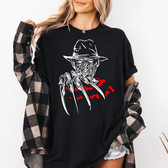 Freddy Krueger Graphic T-Shirt Black Horror Movie Apparel Nightmare on Elm Street Unisex T-Shirt