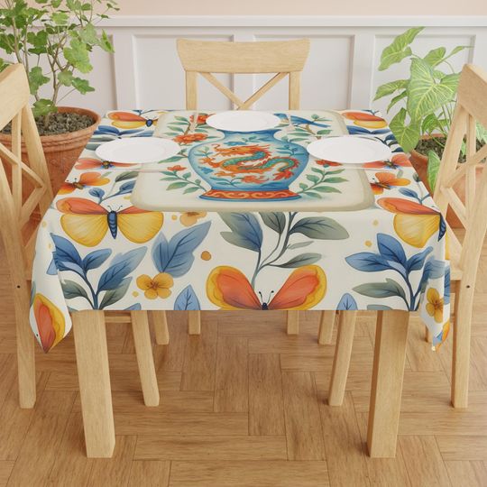 Mahjong Tablecloth, Floral Chinese Dragon Tablecloth, Vintage Style  MAHJ Lover