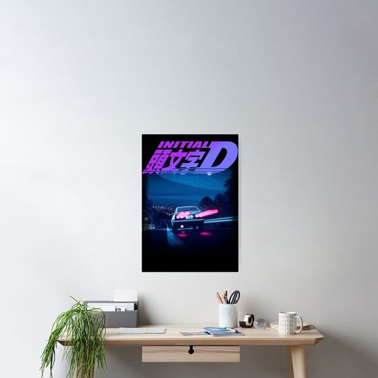 Initial D Neon AE86 Poster
