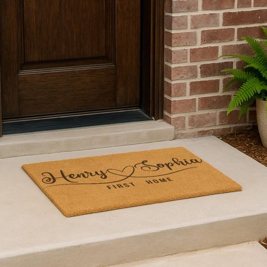 Custom Brush Door Mat, Personalised Front Door Mat