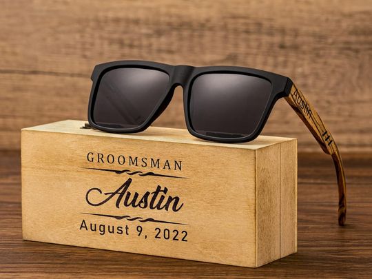 Personalized Wood Polarized Sunglasses, Groomsmen Proposal, Groomsmen Gifts