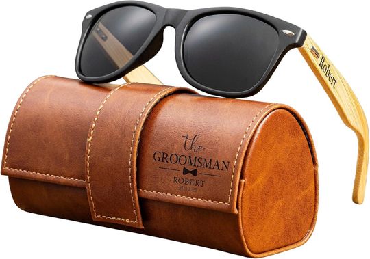 Personalised Wood Unisex Sunglasses UV400, Groom's Bridesmaid's Gifts, Gifts for Groomsmen