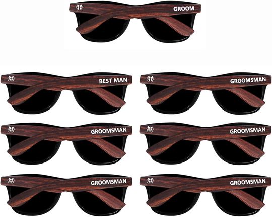 LADY&HOME Bachelor Party Wedding Sunglasses for Groom, Best Man, Groomsmen Gifts Wedding Favor