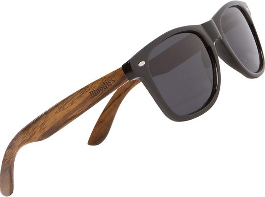 Woodies Walnut Wood Sunglasses with Black Polarized Lenses for Men and Women
