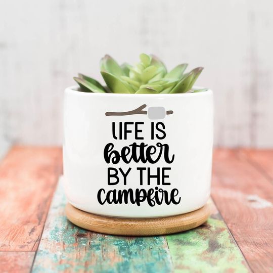Camper Planter, Camper Decor Boho, Crazy Plant Lady, Succulent Planters, Small Planter, Gift Idea For Her, Happy Camper, New Camper Gift