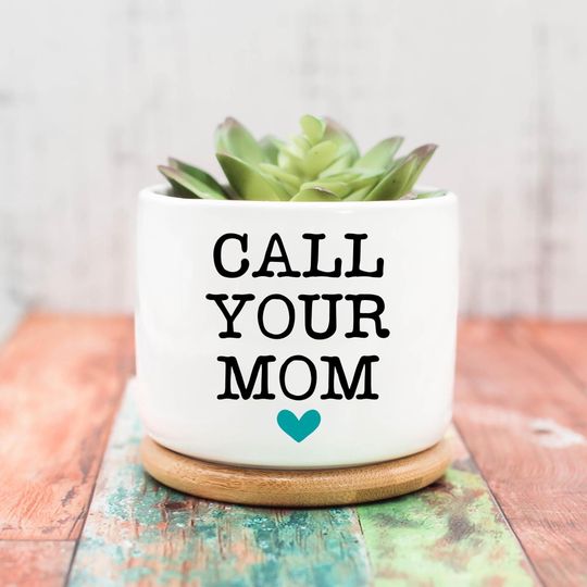Call Your Mom Dorm Planter, Dorm Decor Boho, Funny College Student Gift, Gift Idea For Her, Graduation Gift, Succulent Planter