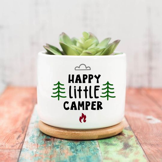 Happy Camper Planter, Camper Decor, Camper Planter, Crazy Plant Lady, Succulent Planters, Small Planter, Gift Idea For Her, Boho Decor