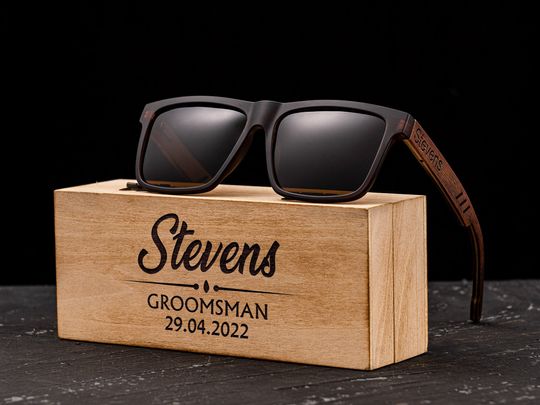 Personalized Wood Sunglasses, Best Man Groomsmen Gifts, Groomsmen Proposal