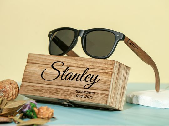 Personalized Wooden Sunglasses, Groomsmen Sunglasses, Groomsmen Gifts