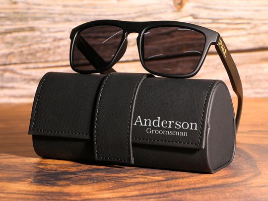 Custom Engraved Wooden Sunglasses, Personalized Groomsmen Gift Set, Trendy Best Man