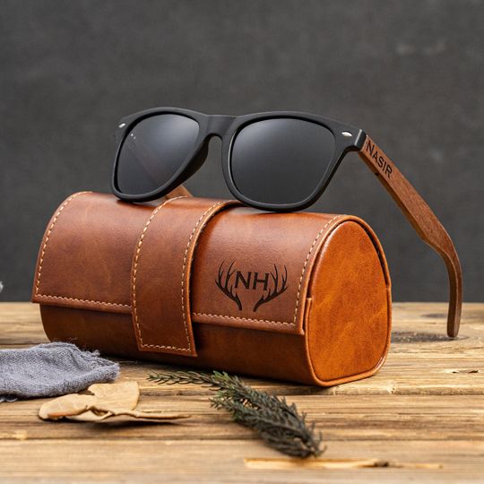 Personalized Walnut Wood Sunglasses, Groomsman Sunglasses, Gifts For Groomsmen