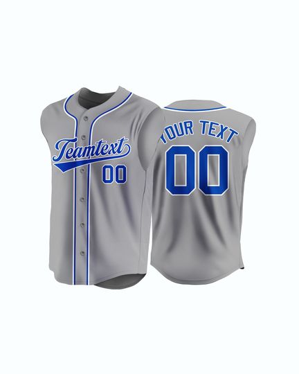 Custom Button Down Sleeveless Baseball Jersey Print Personalized Baseball Shirts
