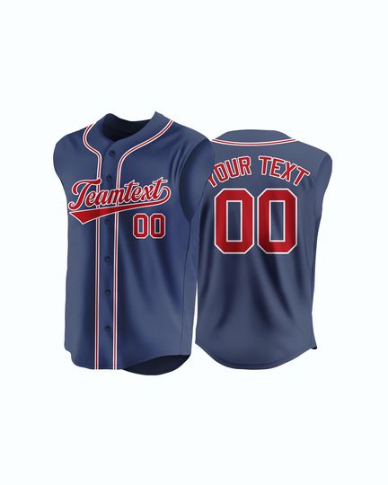 Custom Button Down Sleeveless Baseball Jersey Print Personalized Baseball Shirts