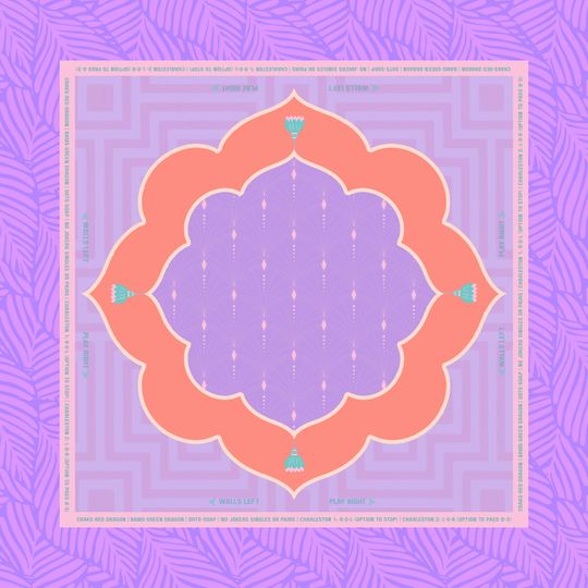 Mahjong Mat  Peach Luster | Coral & Lavender Game Mat | Neoprene Mat