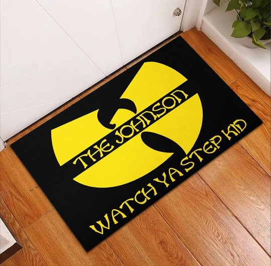 Personalized Watch Ya Step Kid Yellow Logo Doormat