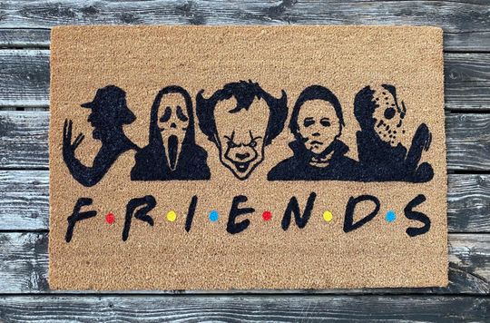 Horror Friends Doormat, Halloween, Horror Movie Decor