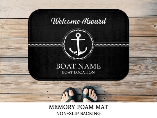 Custom Boat Mat, Nautical Boat Gift, Anchor Boat Rug