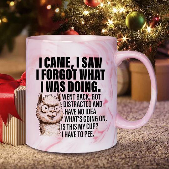 Funny I Came I Saw I Forgot What I Was Doing Marble Mug