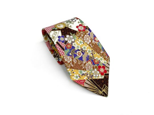 Yakuza Sakura Kimono Japanese Necktie - Japanese Handmade