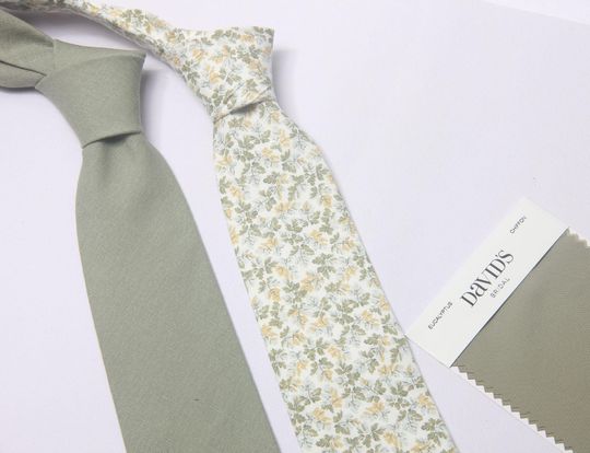 Floral neck tie, Eucalyptus Groom Tie,wedding tie for men