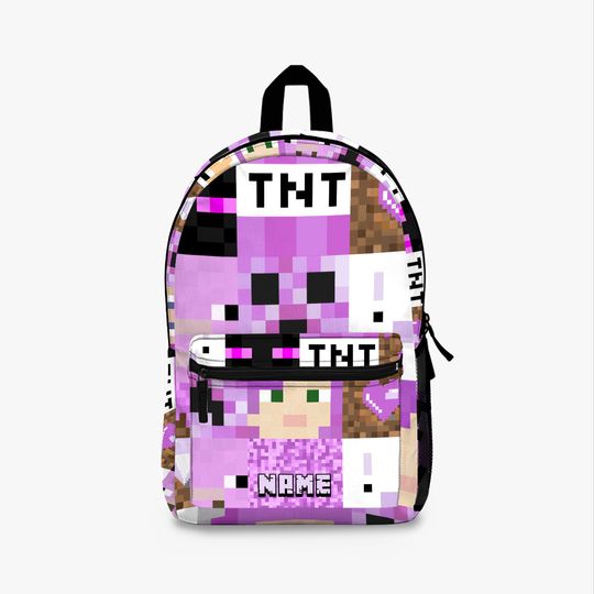 Personalized Gamer Girl Purple Backpack | Personalized Backpack | Gamer Gift | Video Game Accessory | Geek | Birthday Gift | Back To School