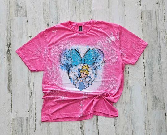 Cinde Princess Bleached Shirt, Disney Princess Bleached Shirt
