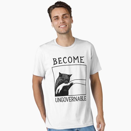 Become Ungovernable Funny Black Cat Biting Hand Essential T-Shirt