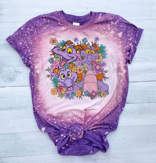 Disney Purp Dragon Bleached Shirt, Disney Shirt