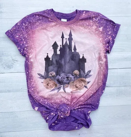 Disney Castle Bleached Shirt, Magic Kingdom Castle Shirt, Disneyworld Halloween Castle Tee
