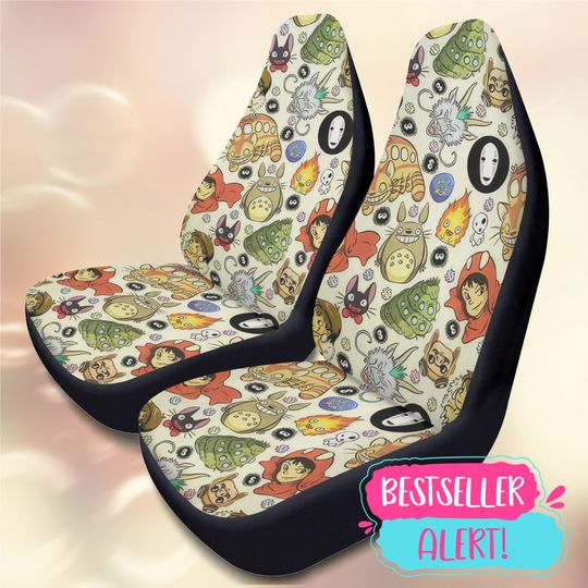 Studio Ghibli Car Seat Covers, Cute All-Over Anime Protector, Totoro Catbus Spirited Away