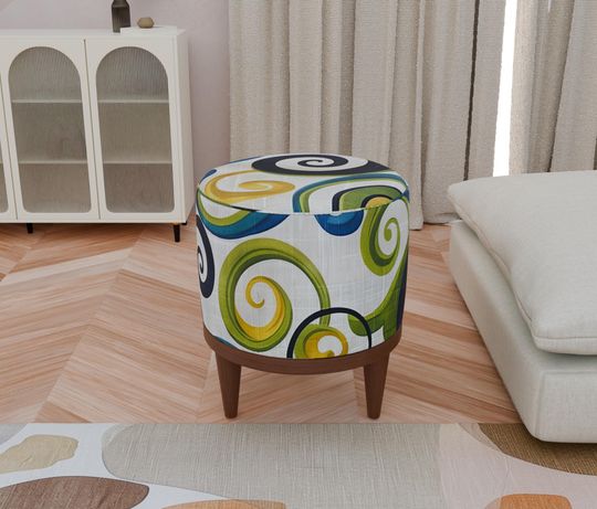 Modern Round Accent Stool - Elegant & Comfortable Ottoman