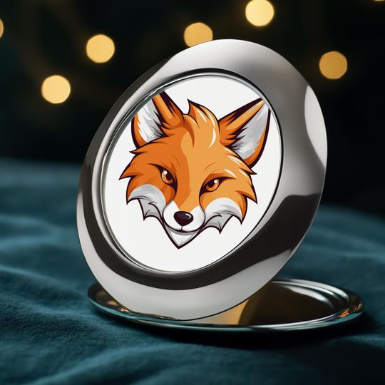 Fierce Fox Compact Travel Mirror | Bold Animal Print Makeup Mirror | Unique Fox Lover Gift | Portable Wildlife Accessory, a Great Find