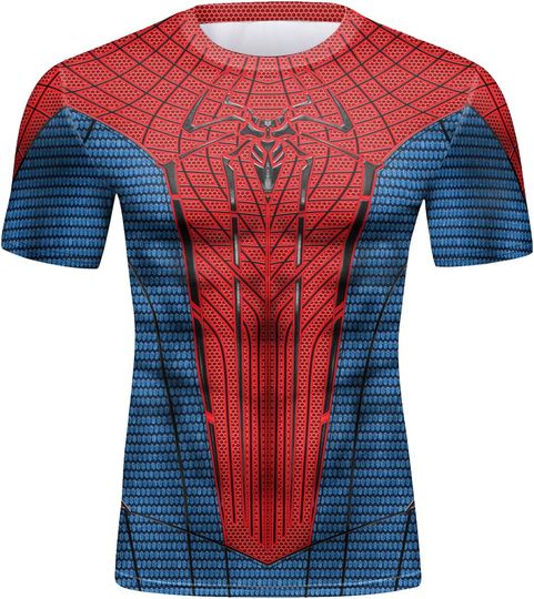 Men's Compression Shirt Skinny Soft Short Sleeve 3D Print Fitness Sports Shirt