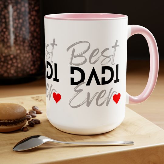 Best Dadi Ever Grandmother Mug, Two-Tone Coffee Mugs, Bohemian Ethnic Coffee Mugs