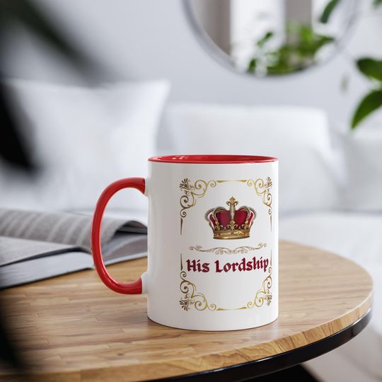 His Lordship  Ceramic Mug - Two-Tone Coffee Cup, 11oz, Gift for Dad, Friend, Colleagues