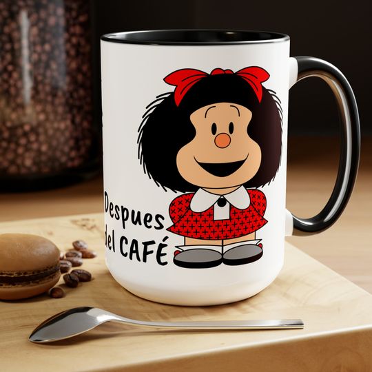 ARGENTINA MAFALDA CAFE Two-Tone Coffee Mugs, Taza