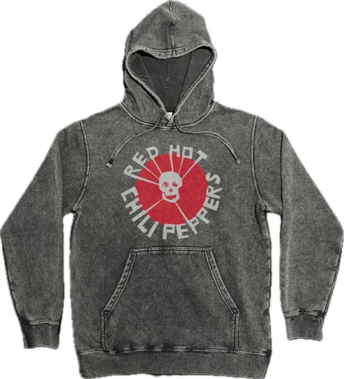 Red Hot Chili Peppers RHCP Skull Hoodie Premium Mineral Wash Hoodie