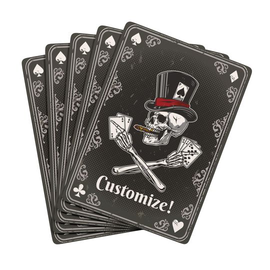 Vintage Skull & Ace Playing Cards Set, Gift for Card Players