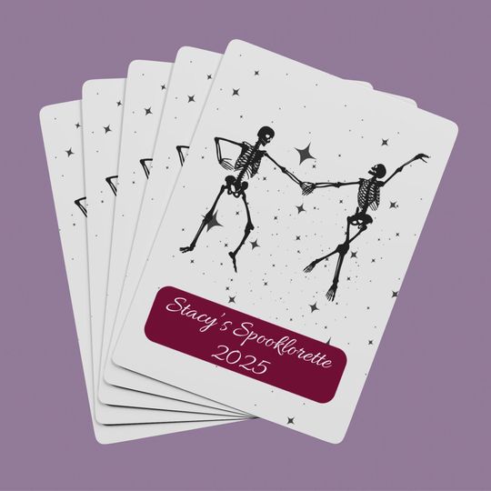 Personalized Skeleton Playing Cards, Fall Housewarming, Halloween Bridesmaid Gifts, Birthday Gift