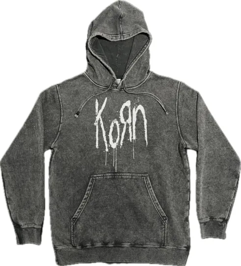 KORN Graffiti Vintage Wash Hoodie on Premium Mineral Wash Hooded