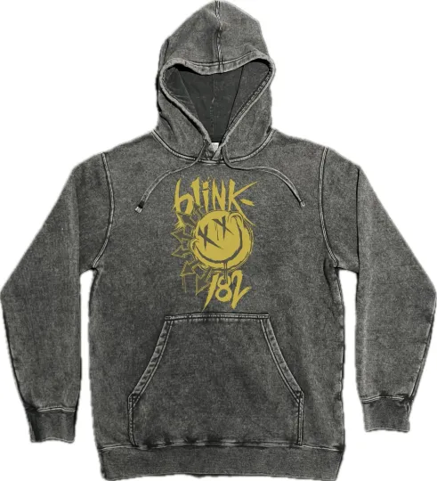 B182 Smiley Vintage Wash Hoodie on Premium Mineral Wash Hooded