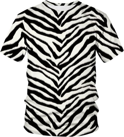 Lurhonp Men's Zebra Print Novelty Short Sleeve T-Shirt