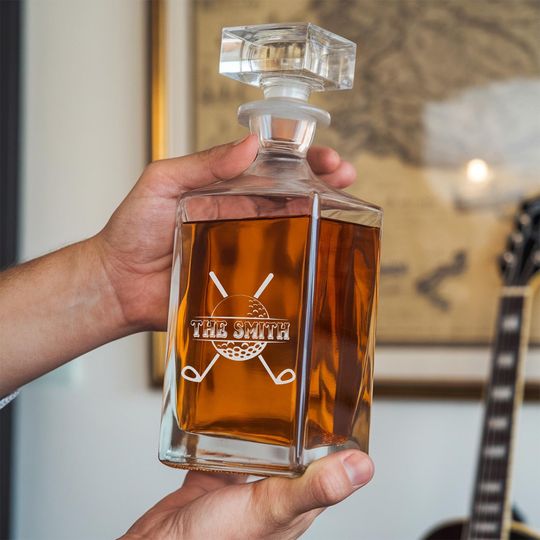 Golf Personalized Classic Decanter, Golf Gifts, Golf Gifts for Him, Father's Day & Christmas