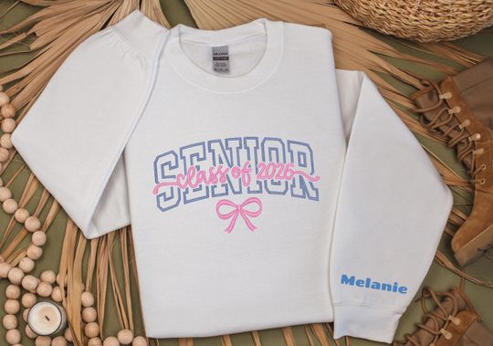 SENIOR Class of 2026 Personalized Embroidered Sweatshirt, Back To School Sweatshirt