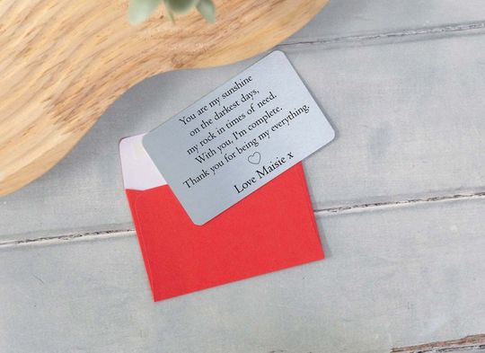 Personalised Sentimental Metal Wallet Card