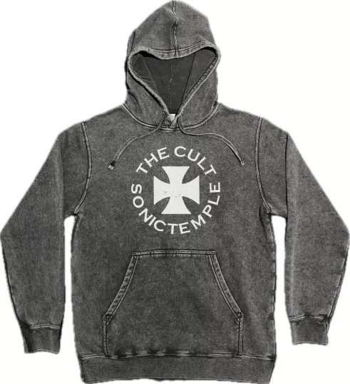 The Cult Sonic Temple Vintage Wash Hoodie Premium Mineral Wash Hooded