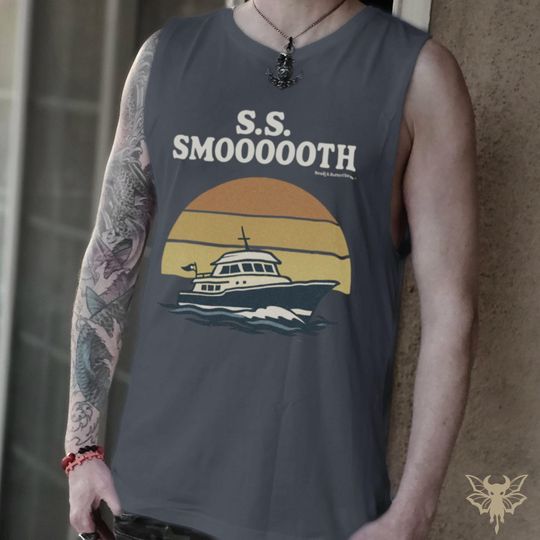 Vintage Sunset Yacht Rock Tank Top, Boat Party Outfit, Casual Beachwear, Unisex Summer Shirt, Raw Sleeve Edges, Relaxed Fit