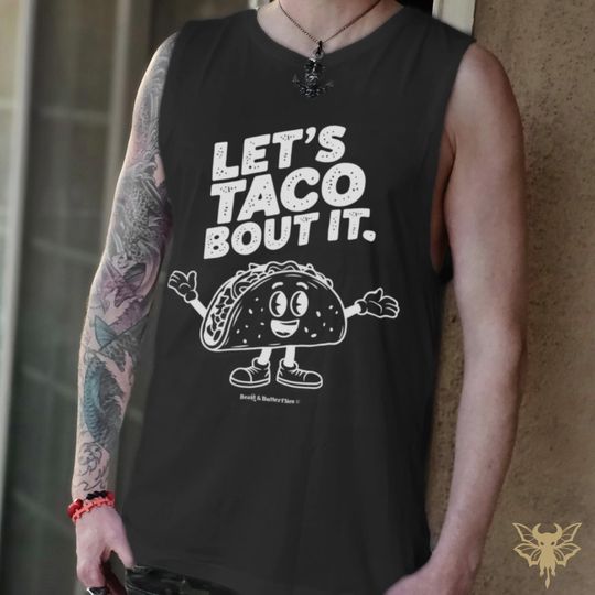 Funny Retro Taco Tank, Vintage Graphic Tee, Festival Party Shirt, Humorous Sleeveless Top, Comfortable Fit, Unisex Summer Apparel