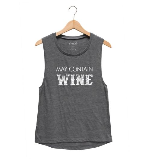 May Contain Wine, Women's Muscle Tee, Vacation Tank Top, Party Tank Top, Drinking Shirt, Graphic Tank Top, Funny Tank Top, Wine Tank Top